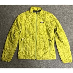 Patagonia Men’s Small Lime Green Nano Puff Primaloft Jacket Lightweight Outdoor